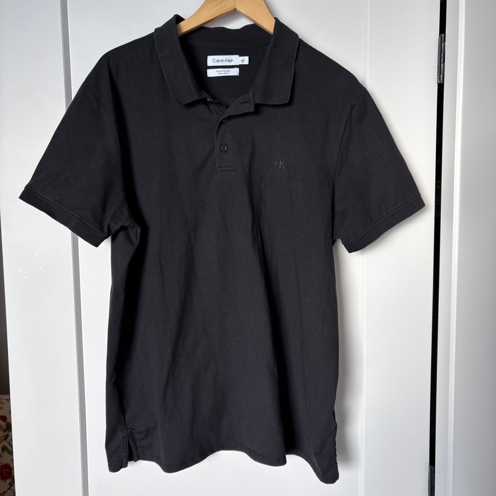 Calvin Klein Black Polo | Men’s L | Cotton | Minimalist Classic Elevated Basics